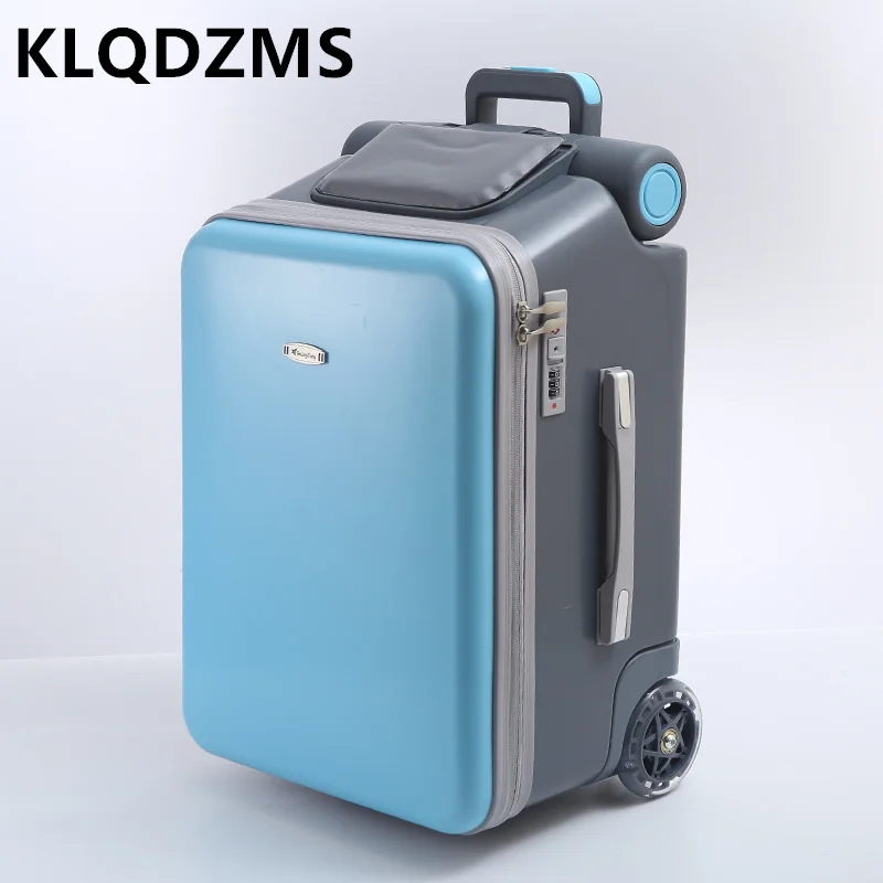 KLQDZMS 20 Inch The New Luggage Children's Gifts Small Trolley Bags Can Sit Can Ride Travel Boarding Boxes Rolling Suitcase