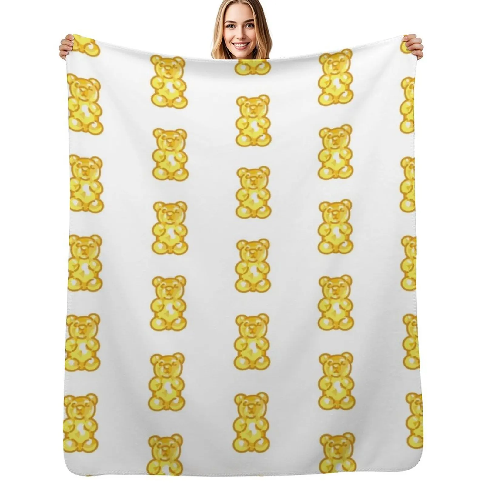 Gummy Bear - Yellow Throw Blanket Thins Soft Big Tourist Luxury Brand cosplay anime Sleeping Bag Blankets