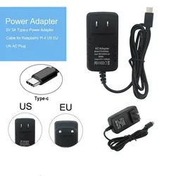 AC DC 5V 3A Type-C Switch Adapter Power Supply Type-C Charger Power Adapter EU US AU UK for Raspberry Pi 4 on/off Charger cable