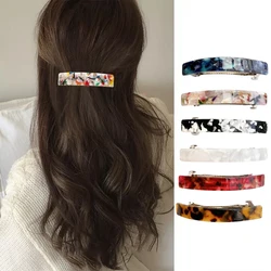 Acetate Spring Clip Tortoiseshell Hair Clip Elegant Women Long Barrette Rectangle Hairpins Hairgrips Vintage Hair Accessories