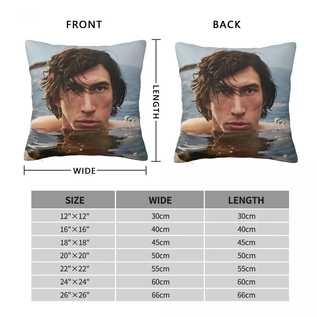 2021 Adam Driver In Water Pillowcase Polyester Linen Velvet Pattern Zip Decorative Pillow Case Sofa Cushion Case Wholesale 45x45