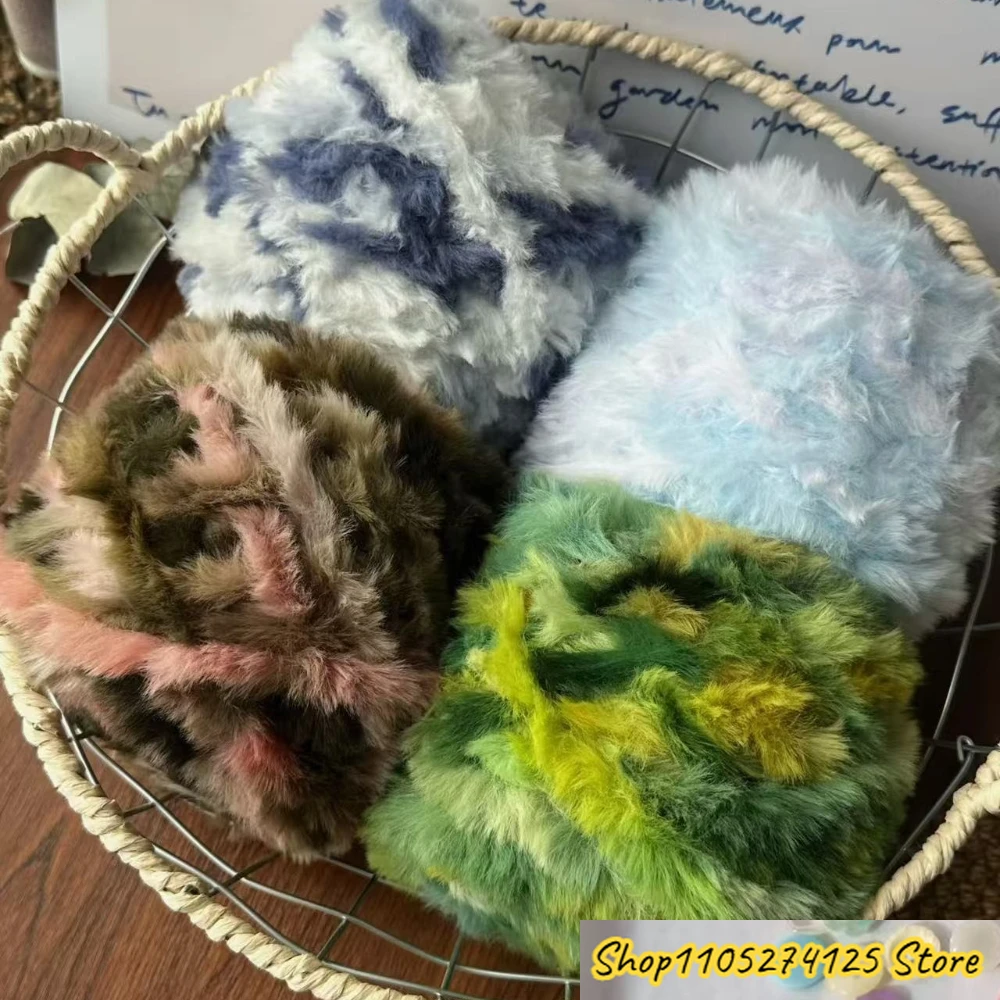 

100g Gradient Color Long Yarn Scarf Thread Crochet Weaved Wool Mink Yarn Faux Fur Crochet Sweater Fluffy Clothes Hand Knitting