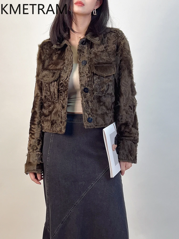 Natural Xiaohu Wool Sheepskin Double Faced Fur Jacket Women Lightweight Short Real Fur Coat Autumn Woman Clothing 2025 шуба