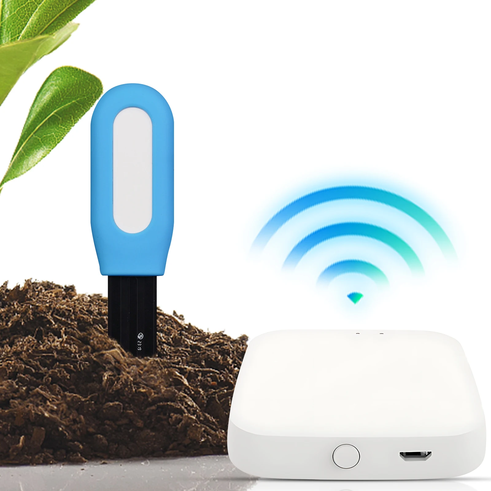 Wireless Soil Moisture Meter Sensor 2-in-1 Temperature and Humidity Monitor for Plants BT APP Control with Gateway for Garden