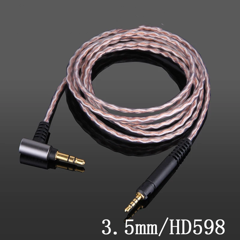 For Sennheiser HD598 HD518 HD558 HD569 HD579 HD598se HD2.30 4.4mm 2.5mm HD560S 100% Single Crystal Copper Headest Upgrade Cable