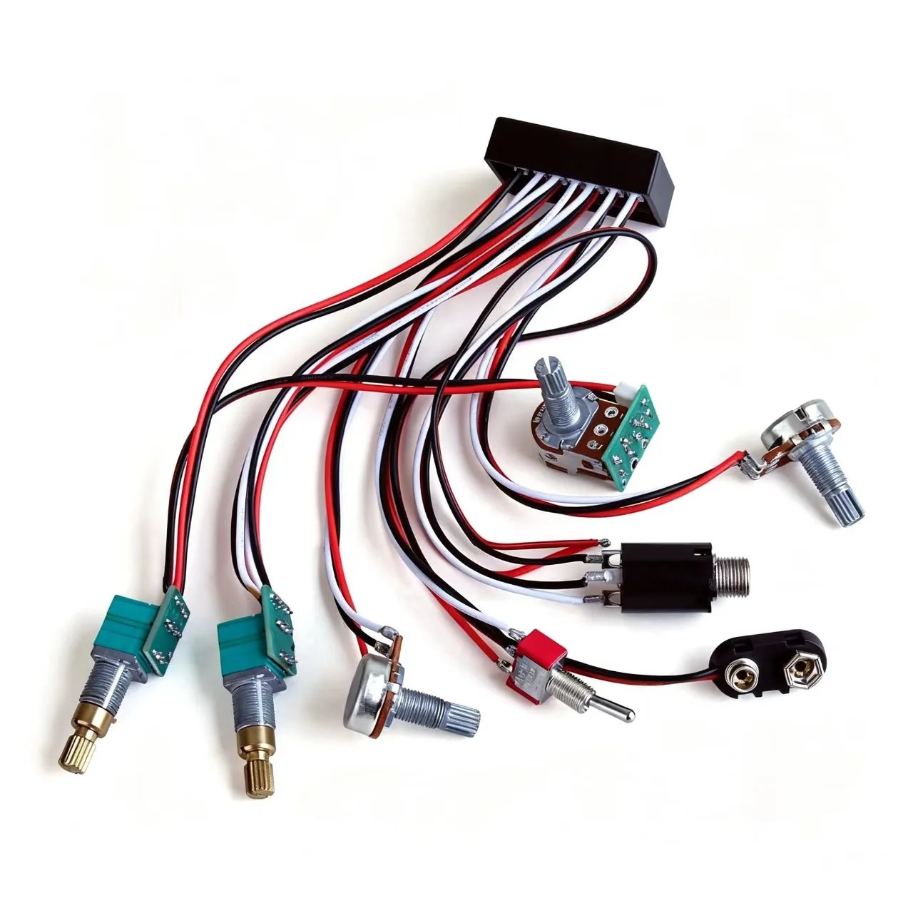 4 Band Active Bass Guitar Pickup Preamp Circuit Board Electric Bass Tone Control Equalizer with Switchable Boost