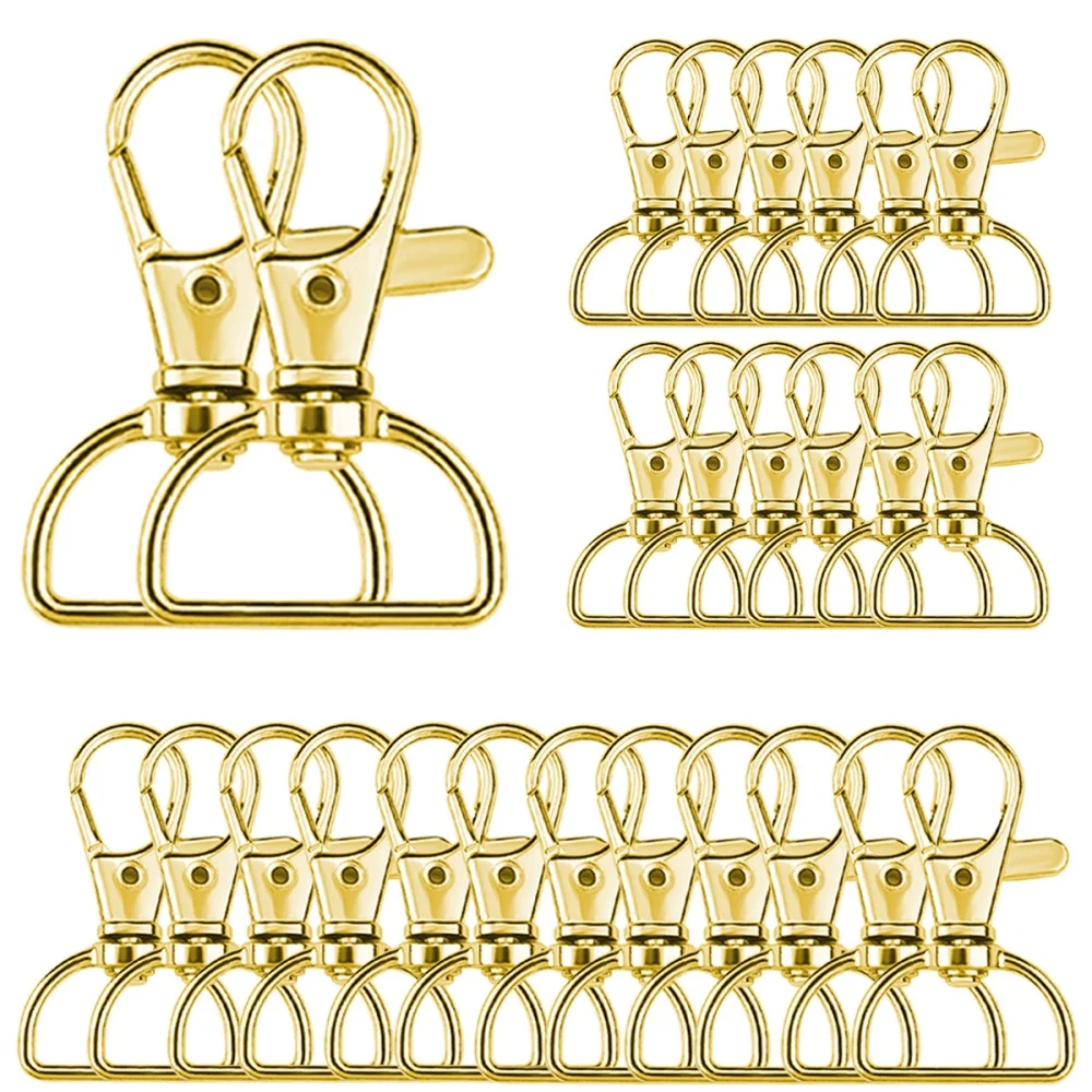10/30/50 Piece Key Chain Clip Set D-Ring Clips for Keychain Making, Lanyard Crafting, Wallet Hardware, and DIY Projects