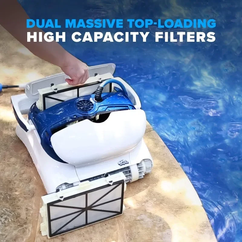 Robotic Pool Cleaner Gyroscope, Weekly  Waterline Cleaning Massive Top-Loading Ultra-Fine and Standard Filters