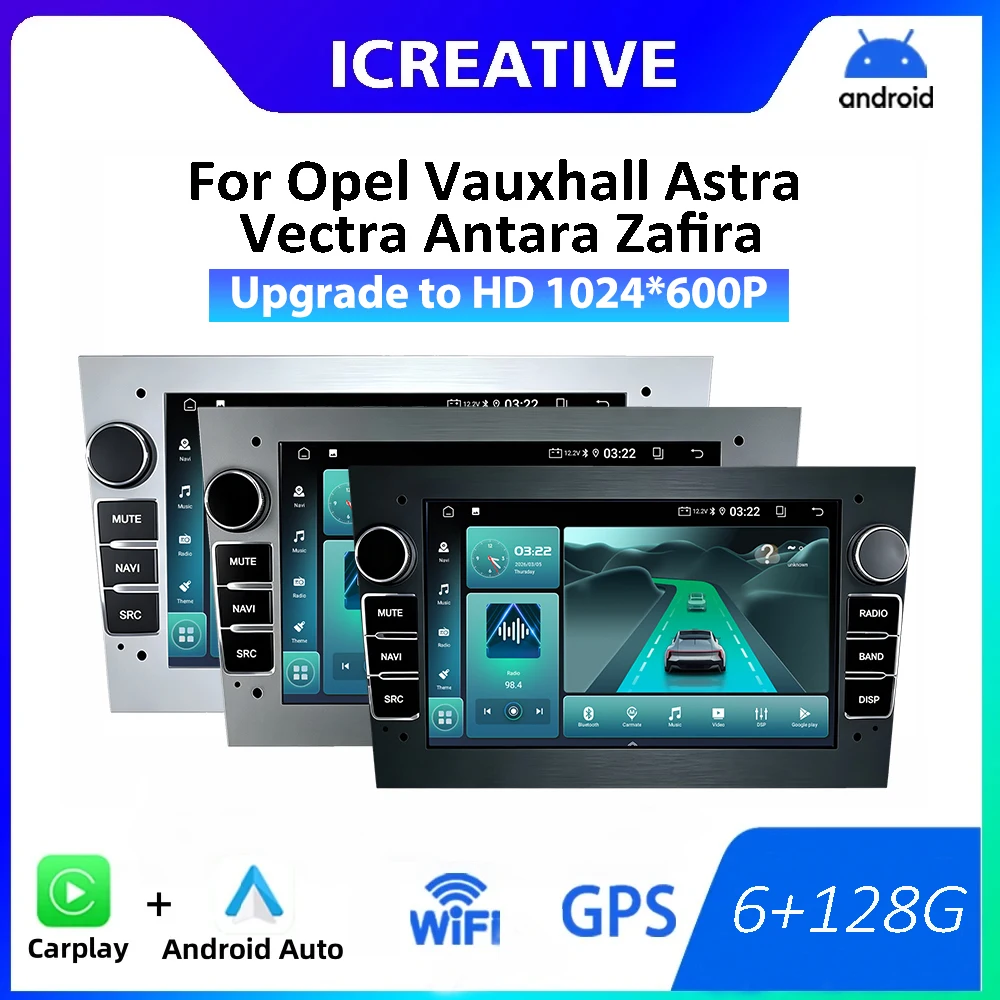 Android 15 Car Radio For Opel Vauxhall Astra Antara Meriva Vivaro Combo Signum Vectra Corsa Wireless CarPlay 2 DIN Auto GPS Unit