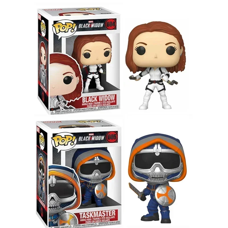 Funko Marvels The Avengers Black widow 604# Taskmaster 605# 10cm pvc Collection Action Figure Toys Model Dolls Gifts for Kids