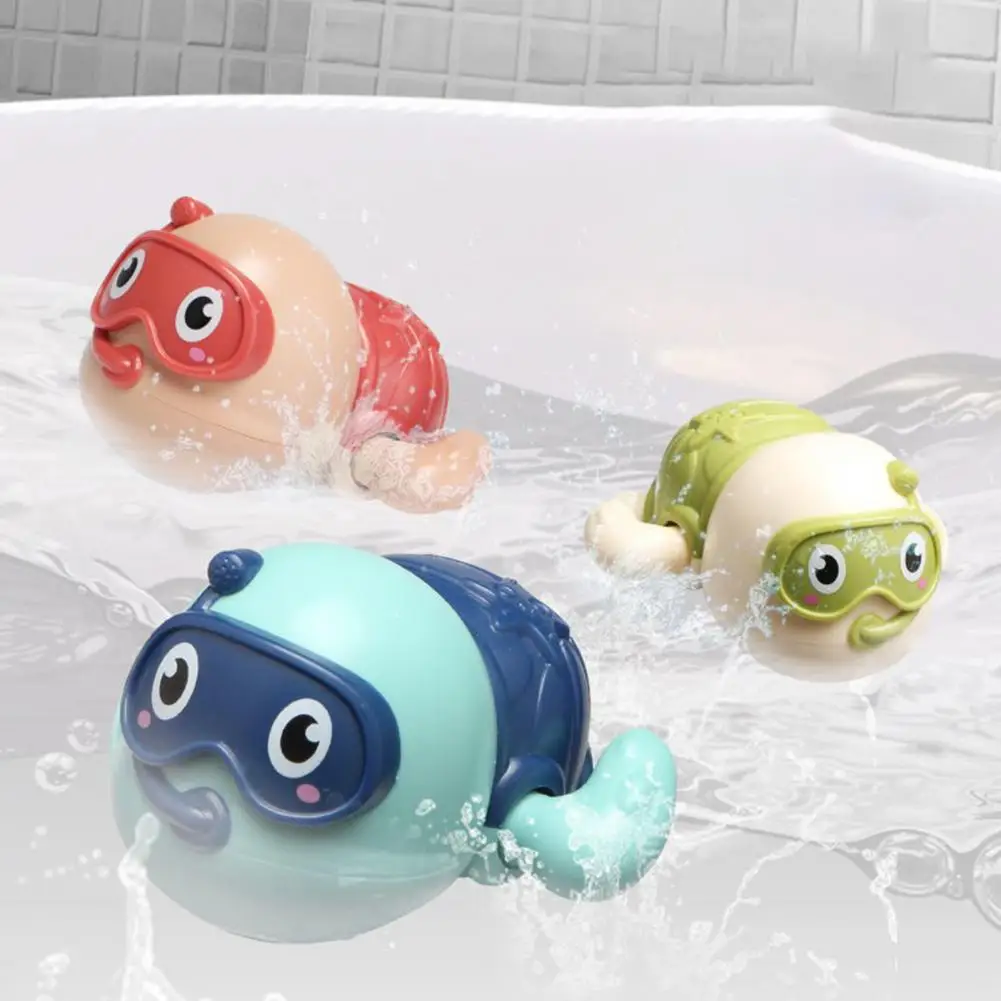 Giocattolo durevole a orologeria tartaruga riutilizzato adorabile tartaruga giocattolo ad acqua a carica superficie liscia giocattolo ad acqua accessori per piscina