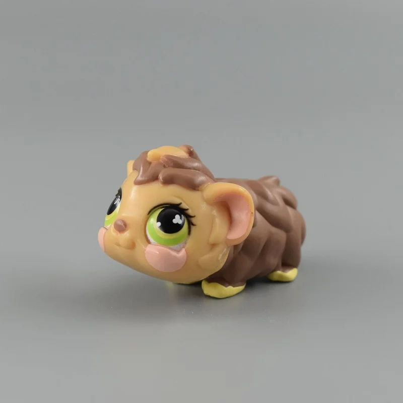 LPS Action Figure littlest pet shop Cream Brown Pig #494 with Green Clover  eyes kid toy