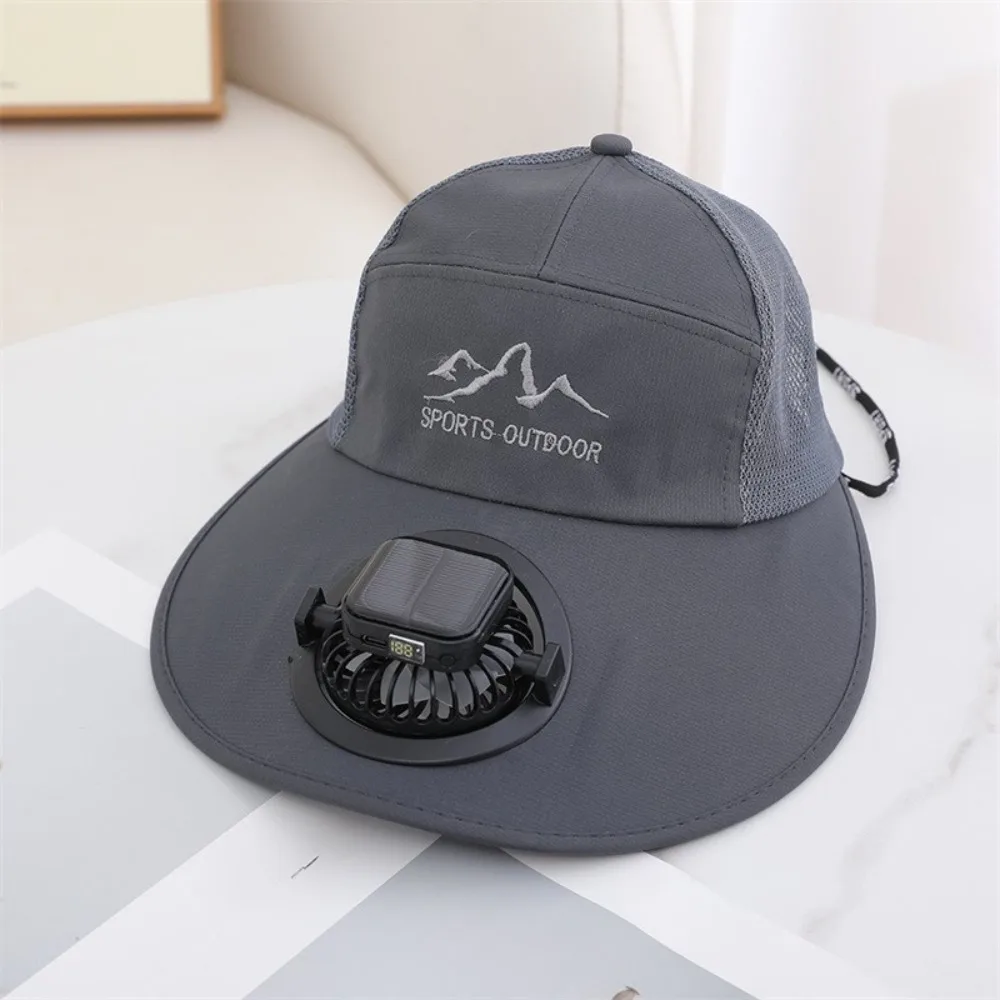 

New Breathable Solar Fan Hat USB Charging Quick Dry Sun Protection Caps Full Mesh Hats Outdoor