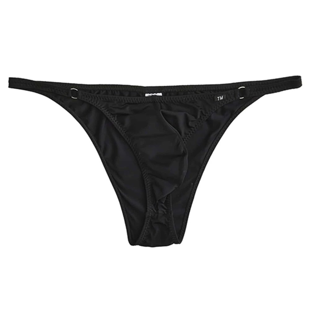 Men's Half-covered Butt Briefs Bulge Pouch Comfortable Underwear Gay Lingerie Ultra-thin Breathable Solid Color Men's Underwear