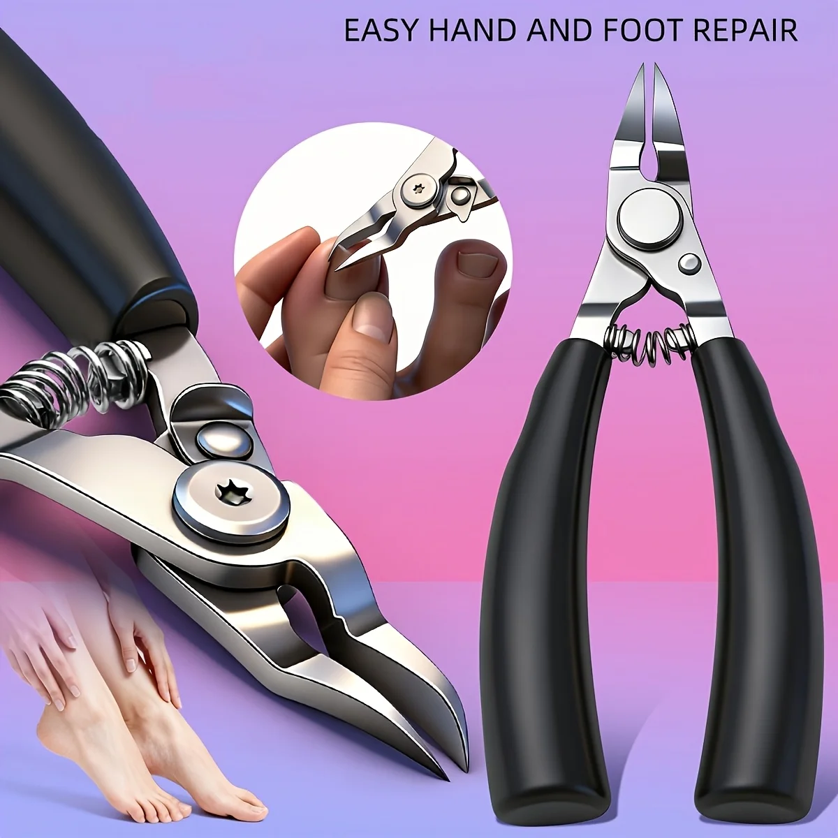 Professional Large Curved Nail Clipper with Beak Stainless Steel Effort-Saving Toenail Trimming Tool Suitable for Thick Hard