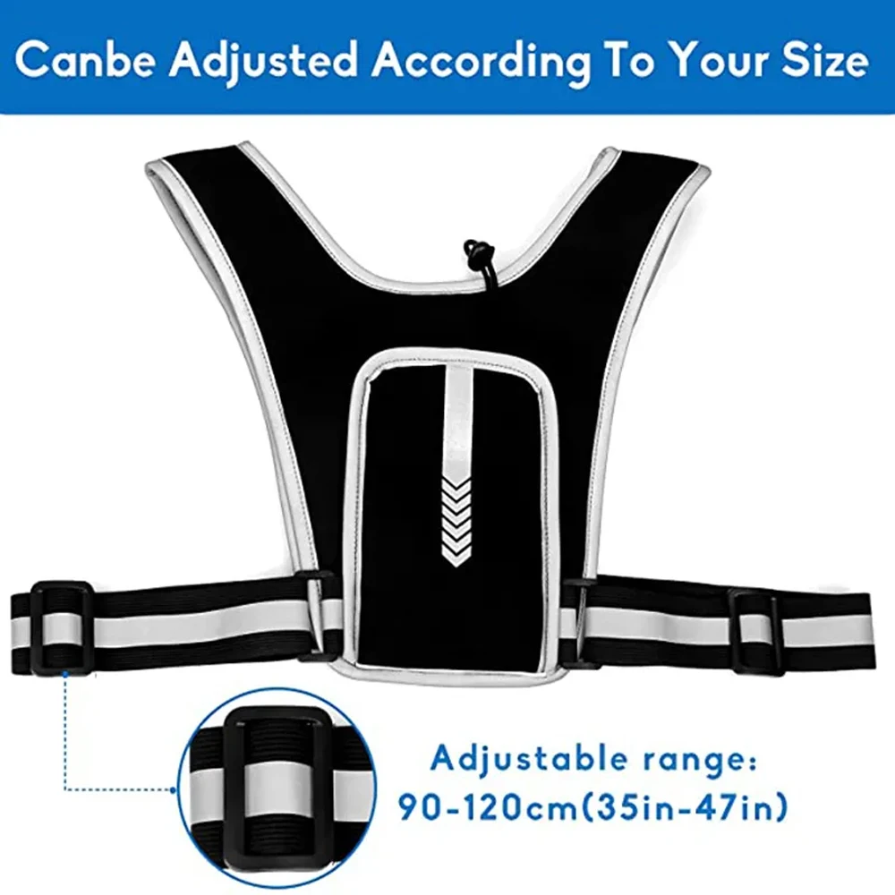 Zaino da corsa riflettente, gilet sportivo riflettente, borse per borraccia multifunzionali per esercizi all'aperto, equitazione, escursionismo, 1 pz