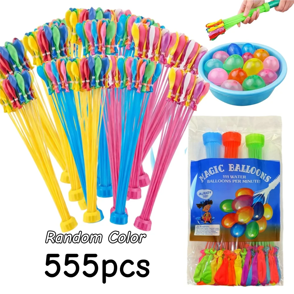 111/555-teiliges Sommer-Wasserballon-Set aus Latex für Pool-, Strand- und Outdoor-Partys, Spaß mit wassergefüllten, aufblasbaren Bällen