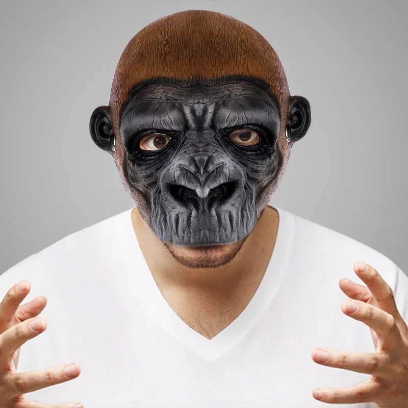 Halloween Carnival Party Gorilla Mask Cosplay Playing Monkey Funny Mask Headwear Accessories