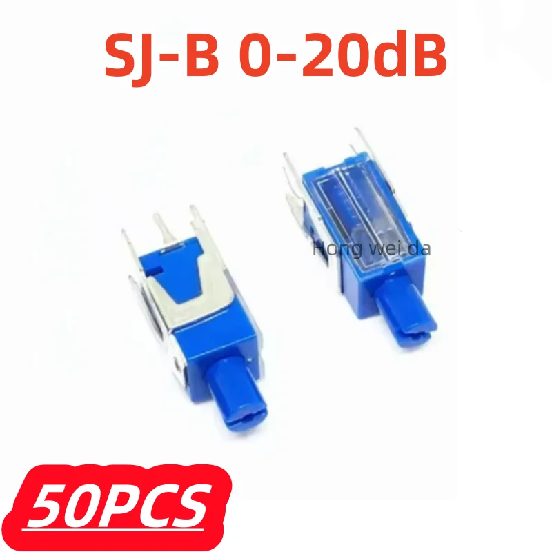 50Pcs/lots 100% New SJ-B 0-20dB Vertical Adjustable Attenuator 75 Ohms 20DB 75ohm SJ-B CATV High Frequency Attenuator
