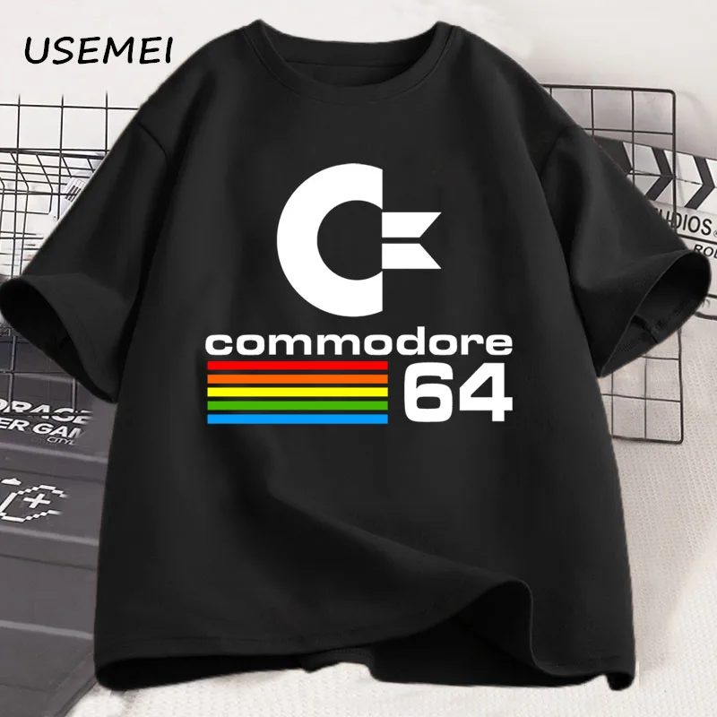 Men T-shirt Commodore 64 Printed T Shirt C64 SID Amiga Retro Cool Design Cotton Short Sleeve Tshirt Top Tee  Streetwear Clothing