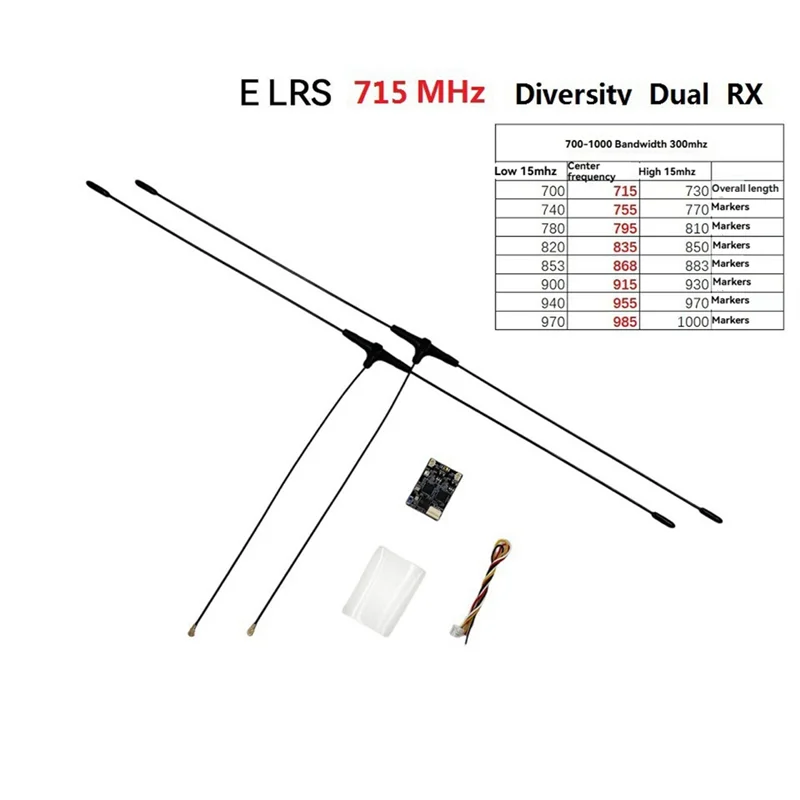 ABJF-Expresslrs 715Mhz RX Dual Diversity، جهاز استقبال 700-1000Mhz لطائرات بدون طيار RC FPV مع C3 TCXO المدمج