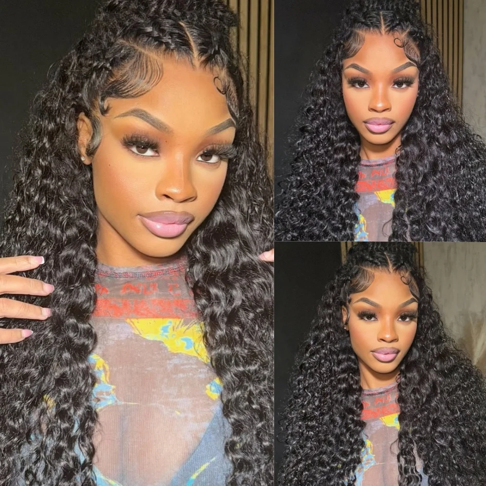 

15A Super Double Drawn Water Wave Real 13x6 HD Lace Front Wigs Melt Skins Brazilian Human Hair Wigs Wear To Go Glueless Wigs