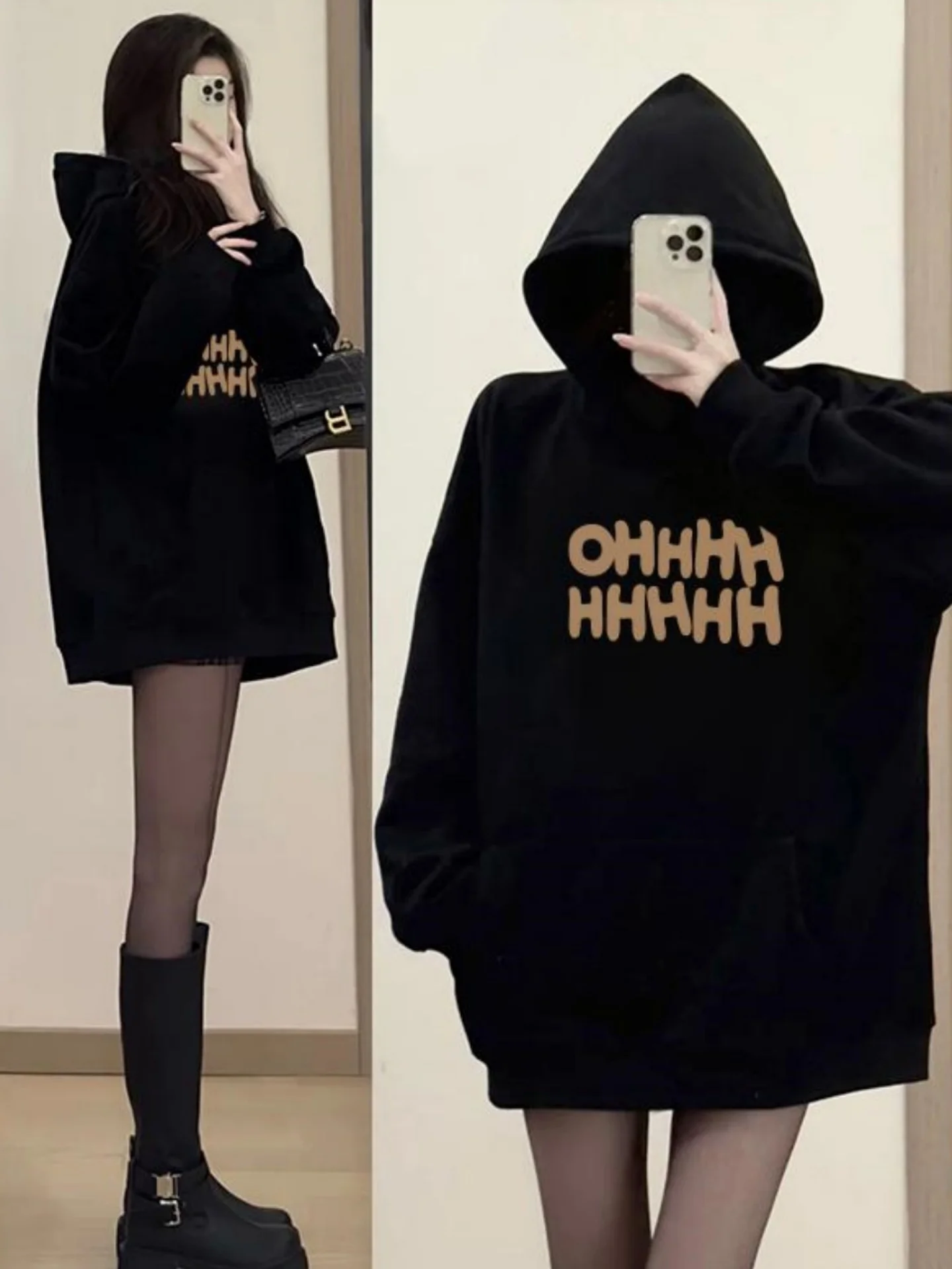 

Американская женская толстовка-худи оверсайз с флисовой подкладкой, теплая, для весны, осени и зимы, повседневный уличный стиль