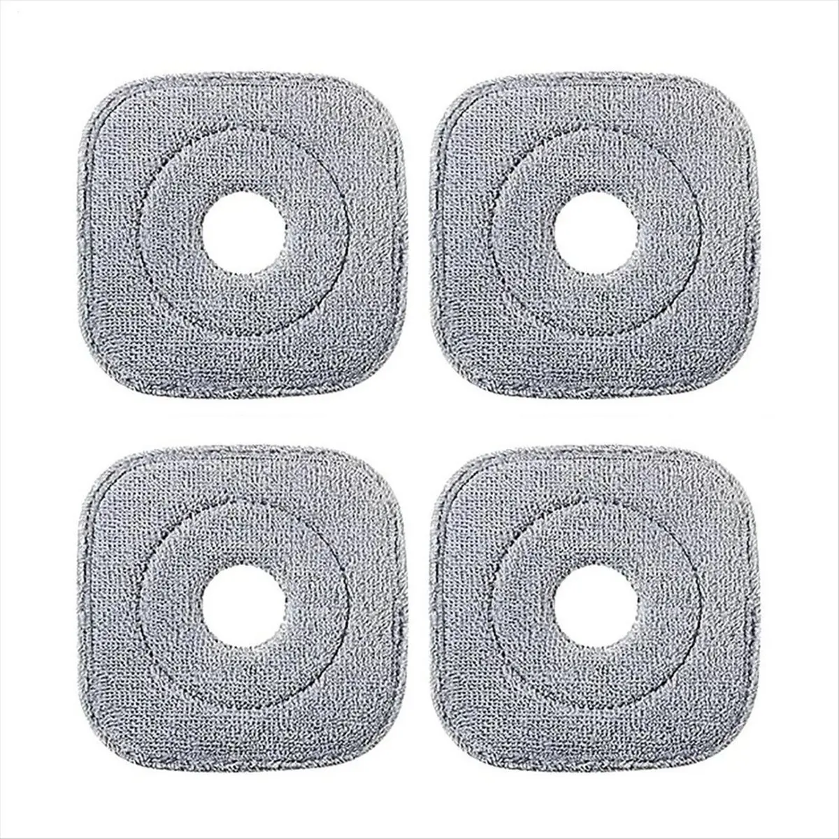 AB09 Mop Pads 4 Pieces Microfiber Refills Square Brush Scrub Pad for Wet and Dry Deep Clean Hardwood Floor Care Kitchen Room