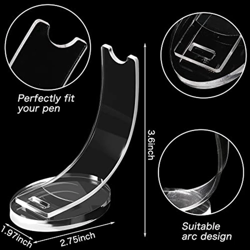 Espositore portapenne in acrilico da 6 pezzi espositore per matite espositore per penne a sfera con penna stilografica (nero)