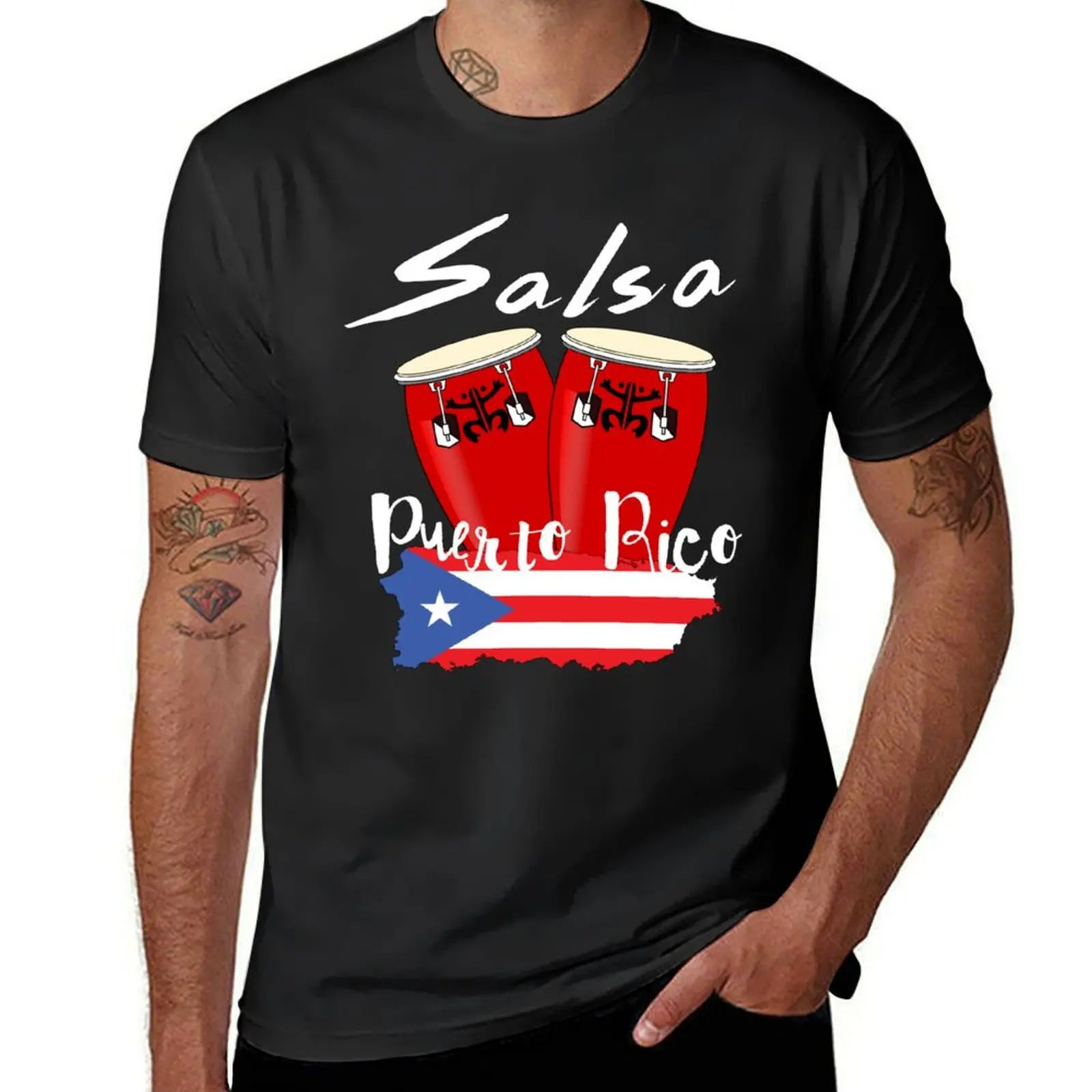 

Puerto Rico Salsa T-Shirt blanks quick-drying animal prinfor boys Blouse plain black t shirts men
