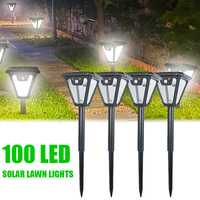 100 LED Outdoor Solar Spotlights Motion Sensor Street Yard Light Ground Wall Lamp Solar Powered Garden Solar Lamp For Courtyard