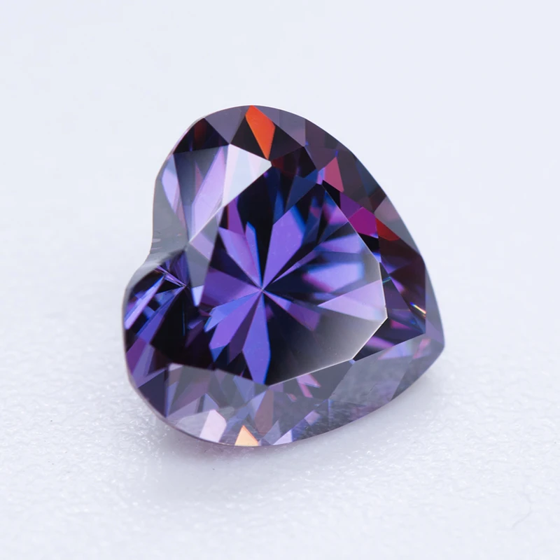 Moissanite Stone Imperial Purple Color Heart Cut Lab Lab Growth Diamond Test Passed Gemstone for Jewelry Making with Certificate