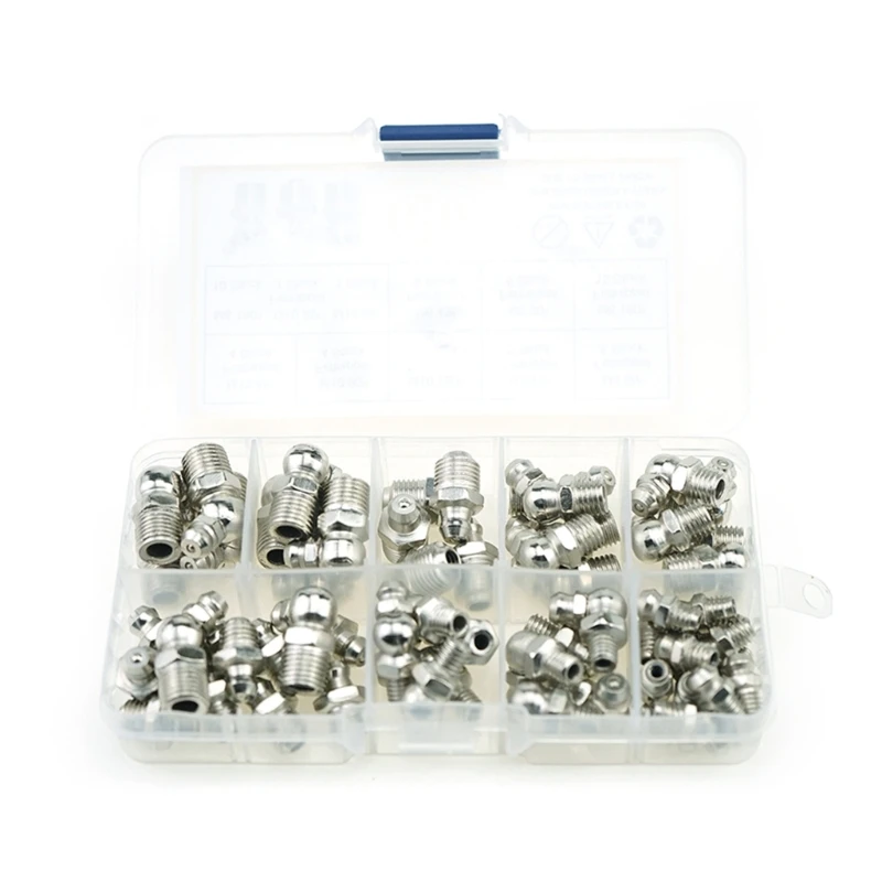 

New Steel Lubricating Nipples set Essential Screw Set Lubrication Nipples Assortment