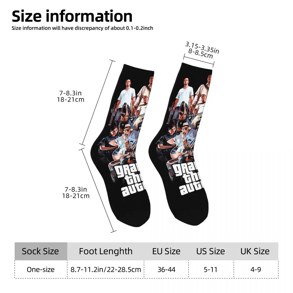 Grand Theft Auto GTA 5 Game Men Women Socks,fashion Beautiful printing Suitable for all seasons Dressing Gifts