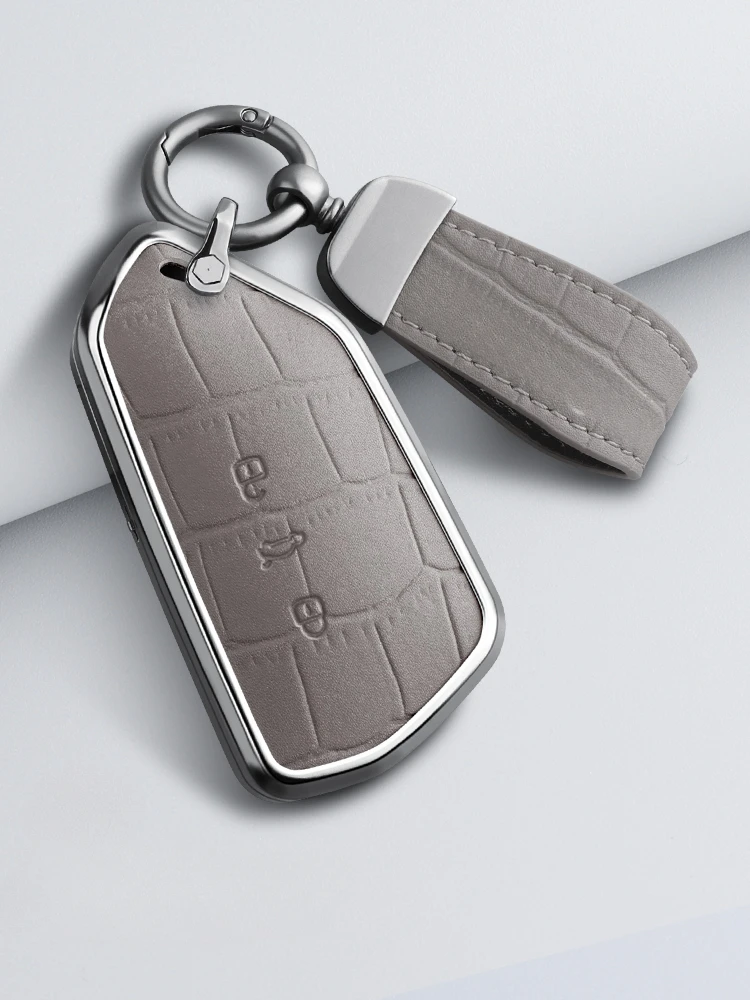 

Suitable for Volkswagen Golf CC Magotan Aluminum Alloy + Leather Car Remote Key Case Cover Anti Scratch and Wear-resistant