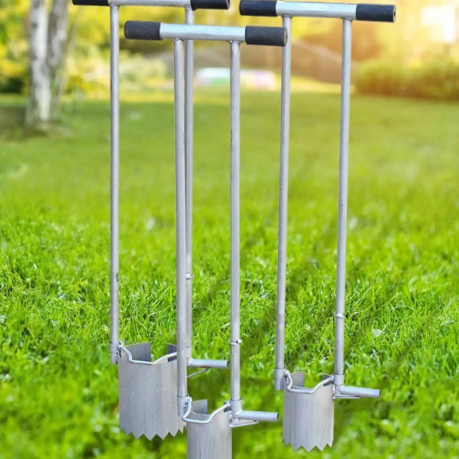 

Manual Plant Transplanter Toothed Blade Rim Manual Plant Hole Digger Stand-up Transplanting Tool Saw-Tooth Blade for Gardeners