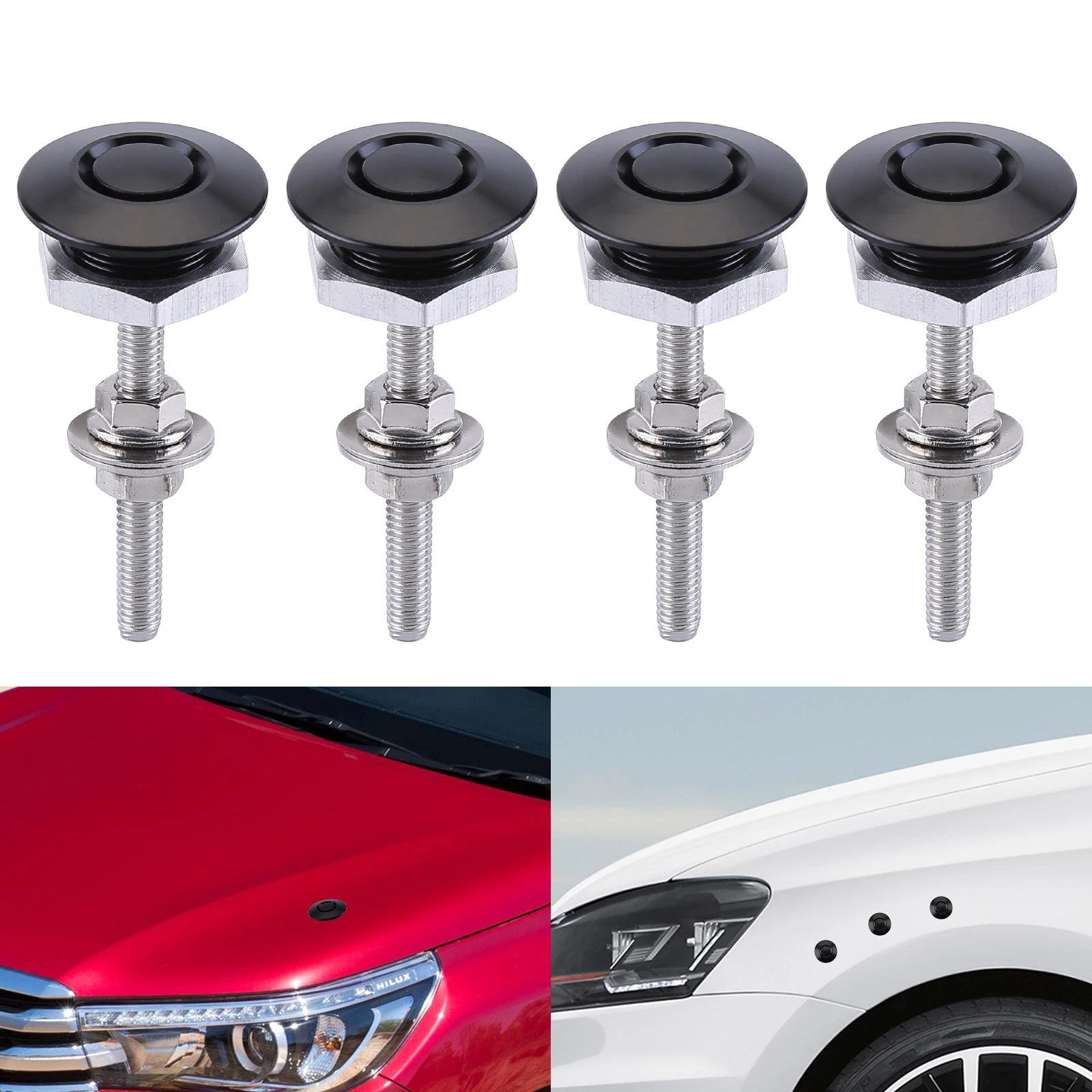 4Pcs Car Quick Release Latch Bumper Hood License Plate Lock Clip Kit Universal For Racing Car Automotive Accessories