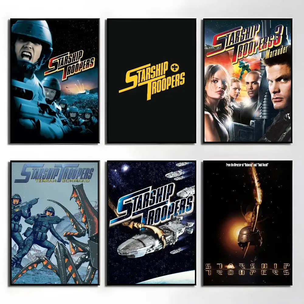 1 Stück Film S-Starship T-Troopers Poster Aufkleber Druck Wasserdichter Wandkunstdruck für Wohnzimmer Schlafzimmer Heimdekoration