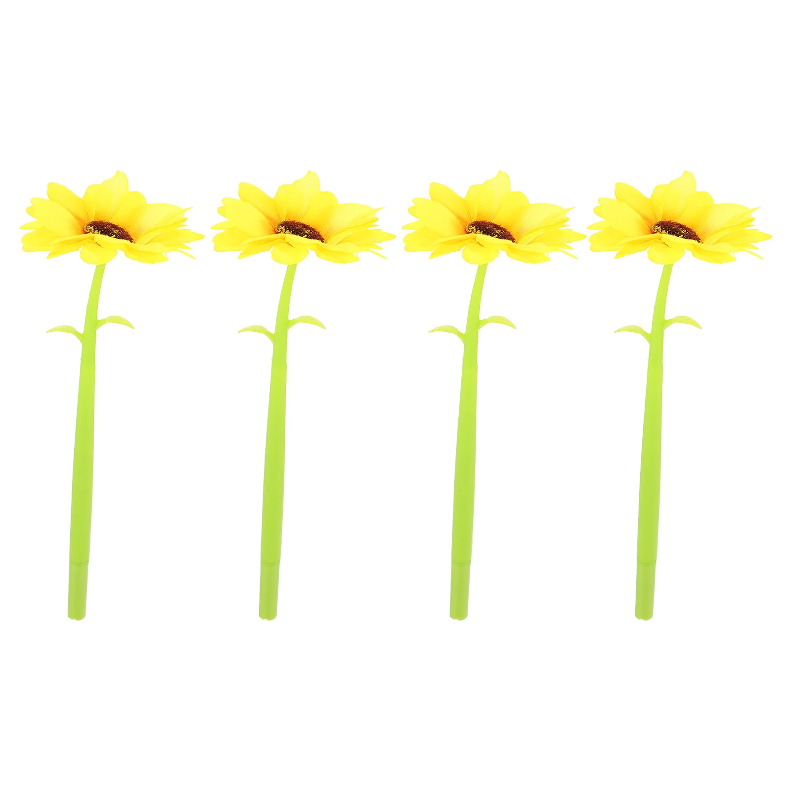 

4Pcs Gel Pens Smooth Writing Black Ink Sunflower Shaped Office Sign Pens Students Stationery Comfortable Grip