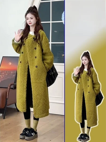 

Женское повседневное длинное пальто больших размеров, новинка весны, свободного кроя, в стиле французского шика, утепленное, с длинными рукавами