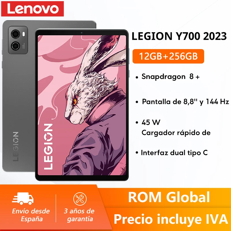 ROM Global Lenovo LEGION Y700 2023 Tablet 12 GB 256 GB Snapdragon 8 + Octa Core 8,8 inch 144Hz screen 6550mAh battery WIFI