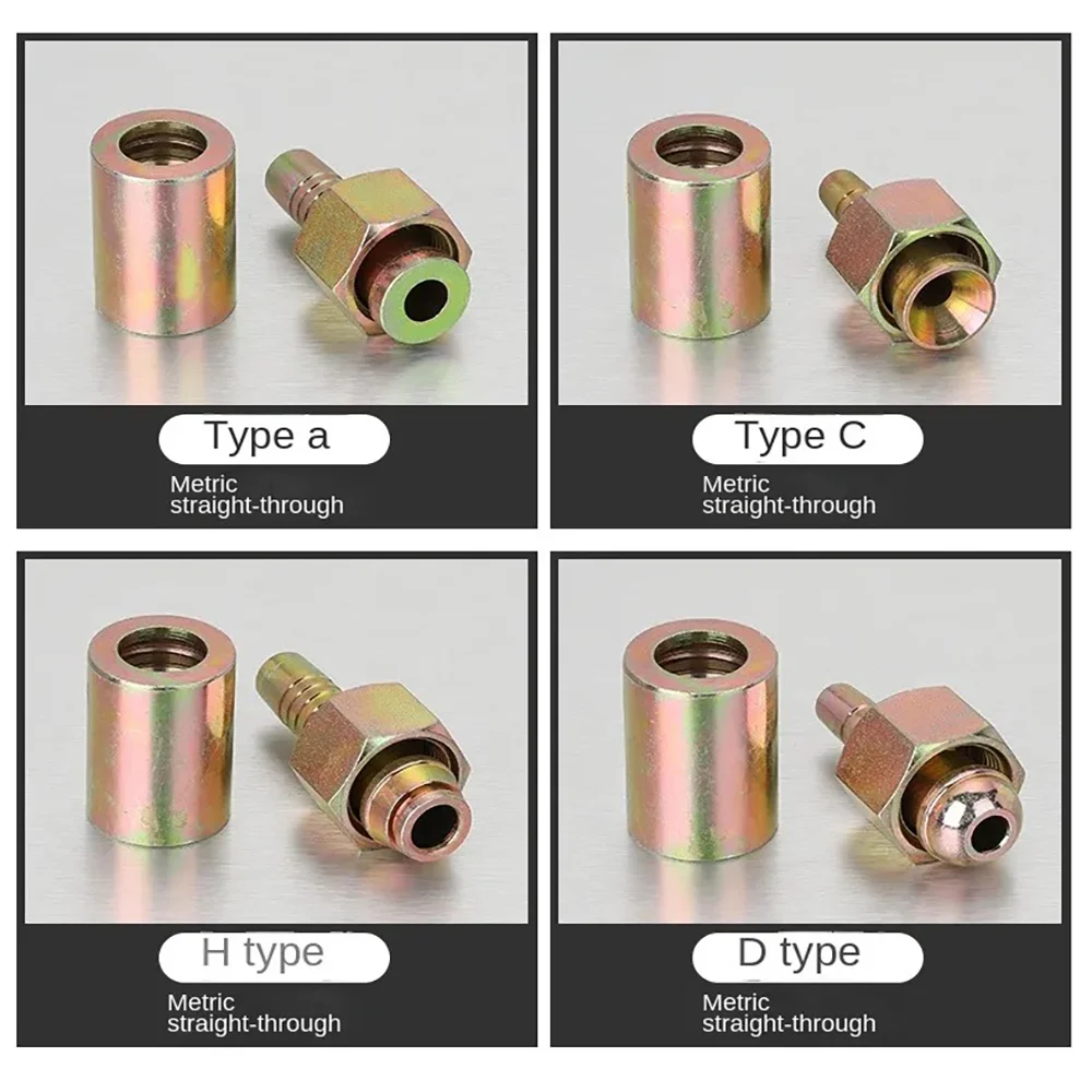 Carbon Steel Color Zinc Metric Internal Thread Hydraulic Oil Pipe Joint M10-M64 A/C/D/H Type 6mm-51mm Three Piece Set