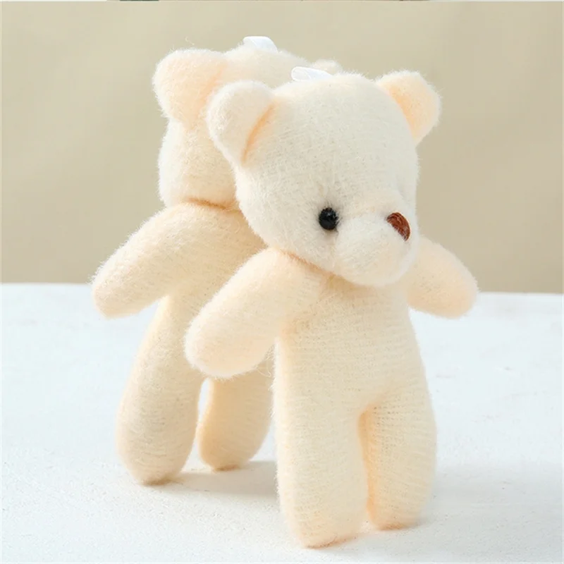 10-100p 11cm Teddy ausgestopft Plüsch tier Mini Weißbär Puppe Spielzeug schönen Rucksack Schlüssel bund Dekoration Geburtstags feier Geschenke für Kinder