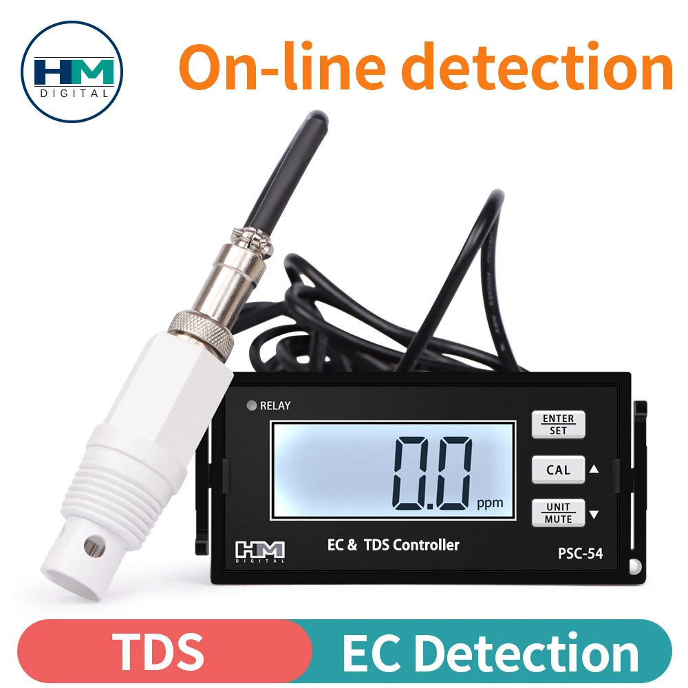 

PCS50 Electrical Conductivity Meter Online TDS EC Controller Industrial Water Monitor High Sensitivity Electrode 4~20mA Output