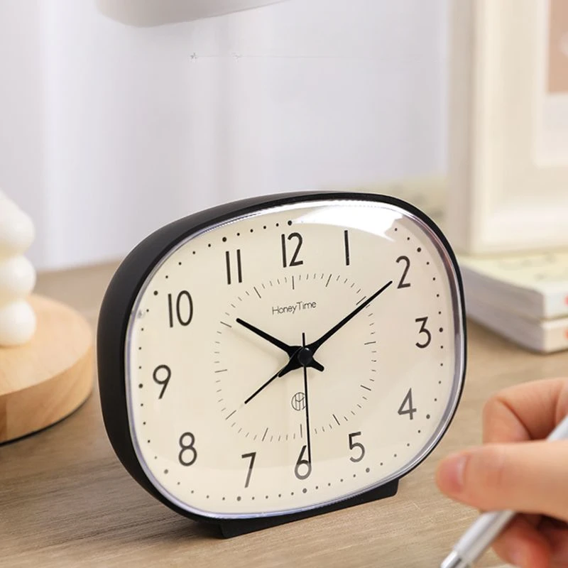 Mute Small Table Clock Household Vintage Desktop Decoration Bedroom Children\'s Students Creative Wake-up Device Desk Alarm Clock