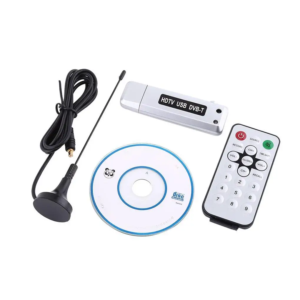 

USB 2.0 DVB-T Digital TV Receiver HDTV Tuner Dongle Stick Antenna IR Remote Free