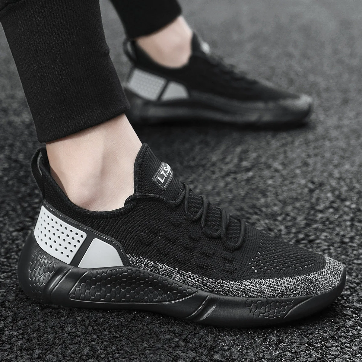 2025 Casual Shoes Men Summer Air Mesh Sneakers Non-slip Fashion Black Sport Footwear Flat Light Gym Shoes Boy White Tenis Autumn