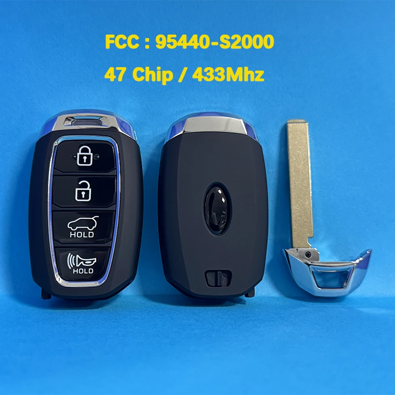 CN020125 Aftermarket 4 Buttons Smart Remote Key FCC 95440-S2000 47 Chip 433 MHz Keyless Go For Hyundai Santa Fe