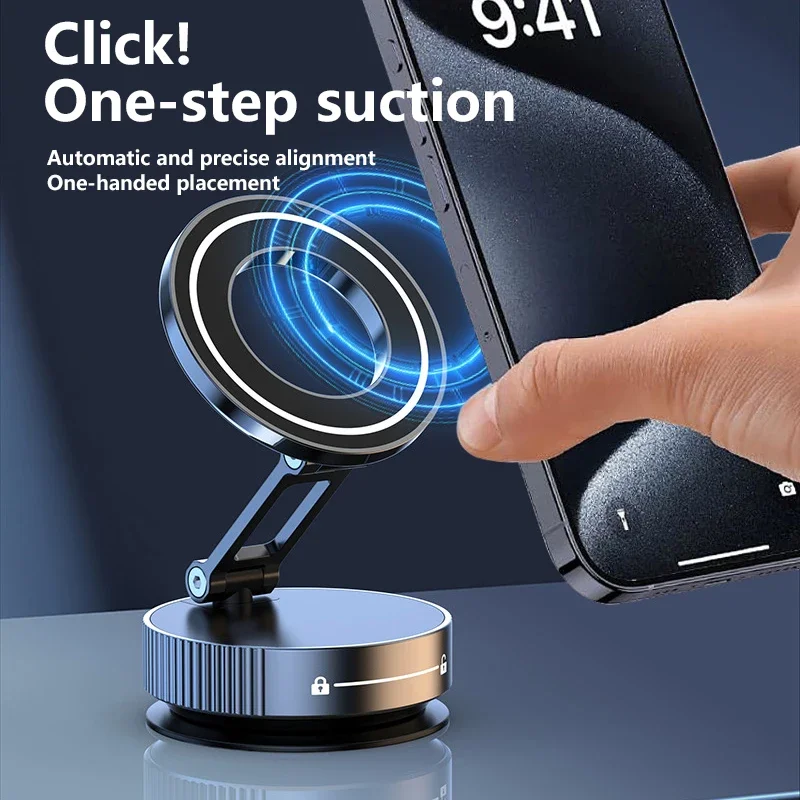 Xiaomi Phone Holder 360°Rotation Magnetic Car Mechanical Stand Vacuum Suction Cup Adsorption Bracket Navigation Universal Holder