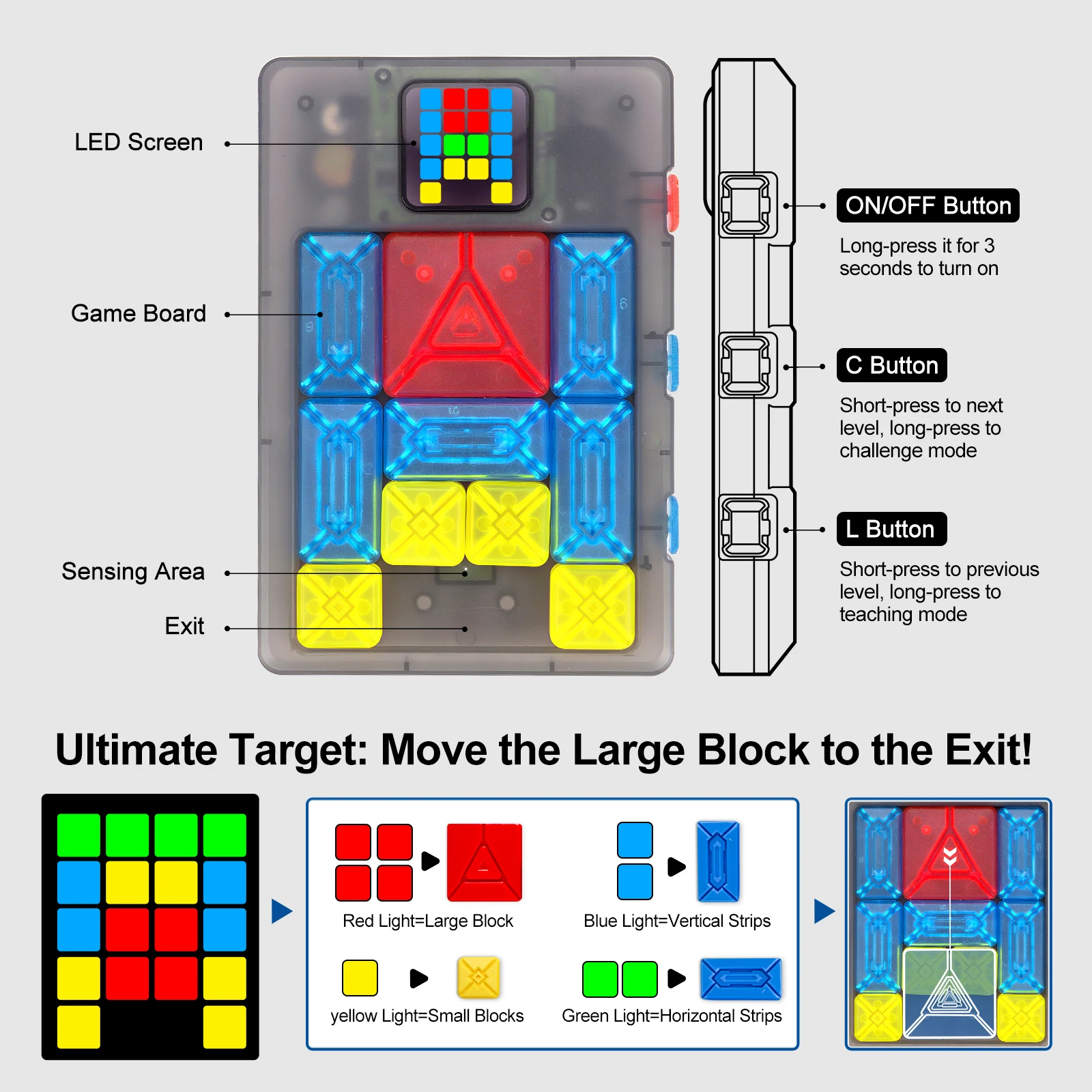 AI Huarong Road Magnetic Suction Block Sliding 500+ Levels Puzzle Toys Logical Thinking Training Brain-burning Board Game Toys